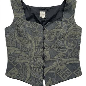 Women’s Gärb Vintage-Inspired Brocade Tapestry Vest - Dark Academia - Size 4